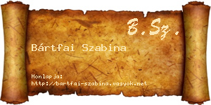 Bártfai Szabina névjegykártya