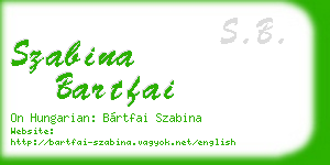 szabina bartfai business card